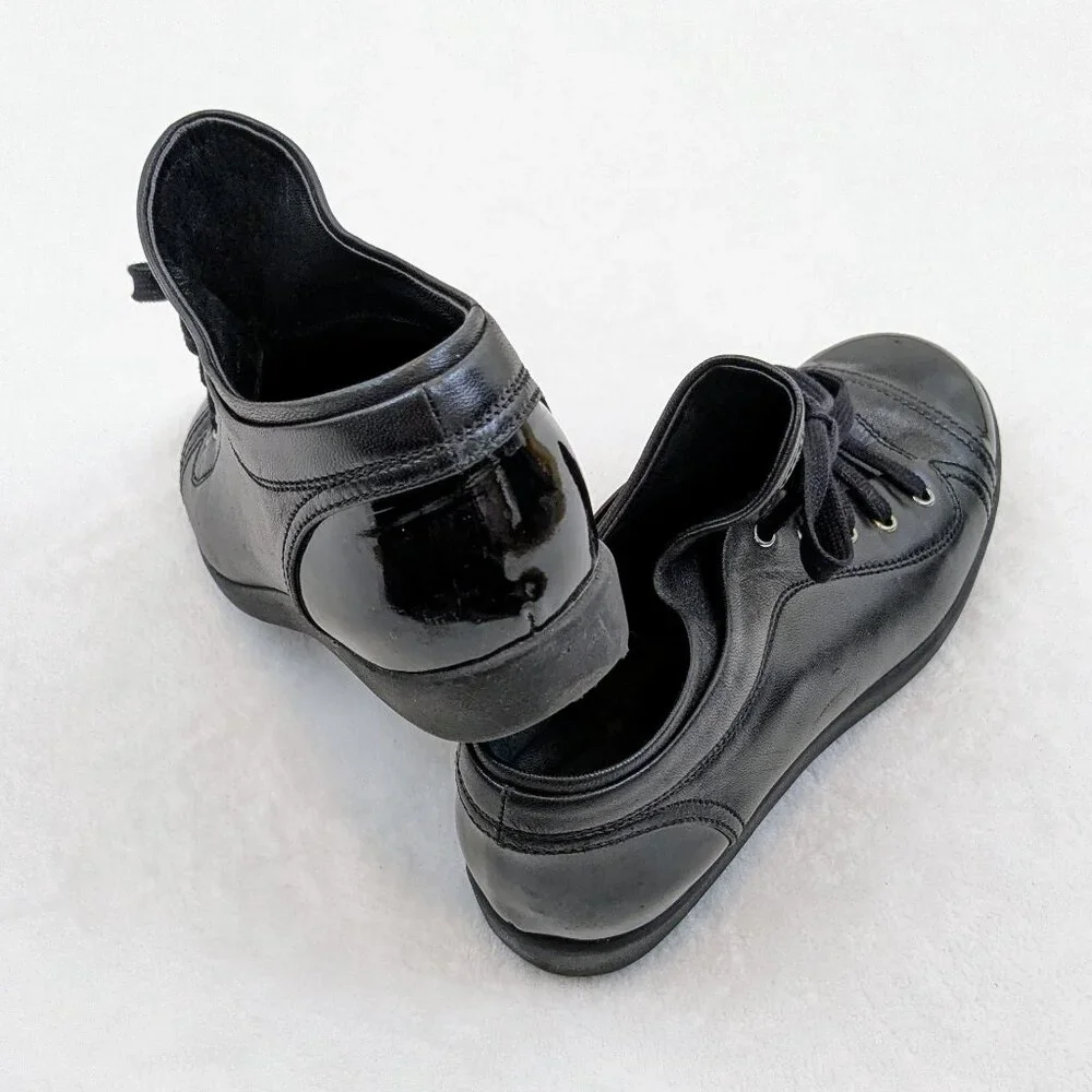 CHANEL Leather Sneaker Trainers Patent Toe Lace Up - Picture 9 of 13